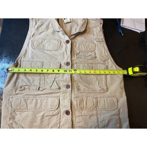 Vintage Trail Designs Tan Fishing Vest with  Lots of Pockets Sz L - Picture 9 of 10